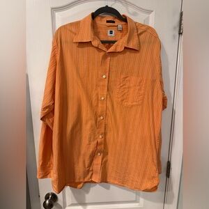 GAP Men's Classic Orange Striped Shirt